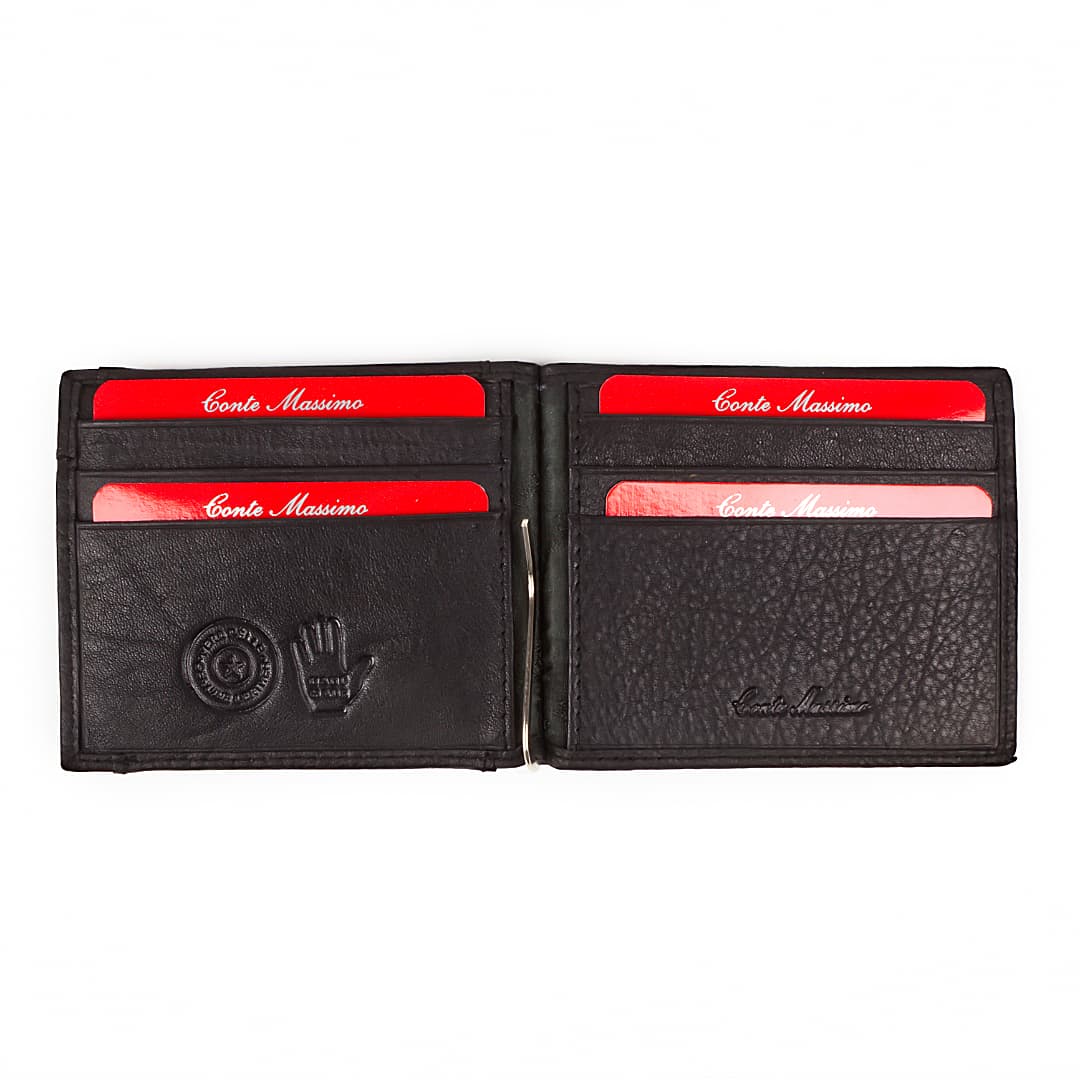Money clip leather wallet Conte Massimot | Clipi