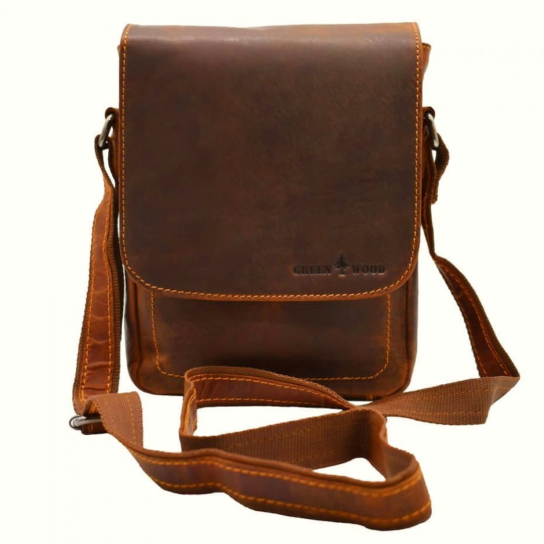 Lederschultertasche Green Wood | Alex