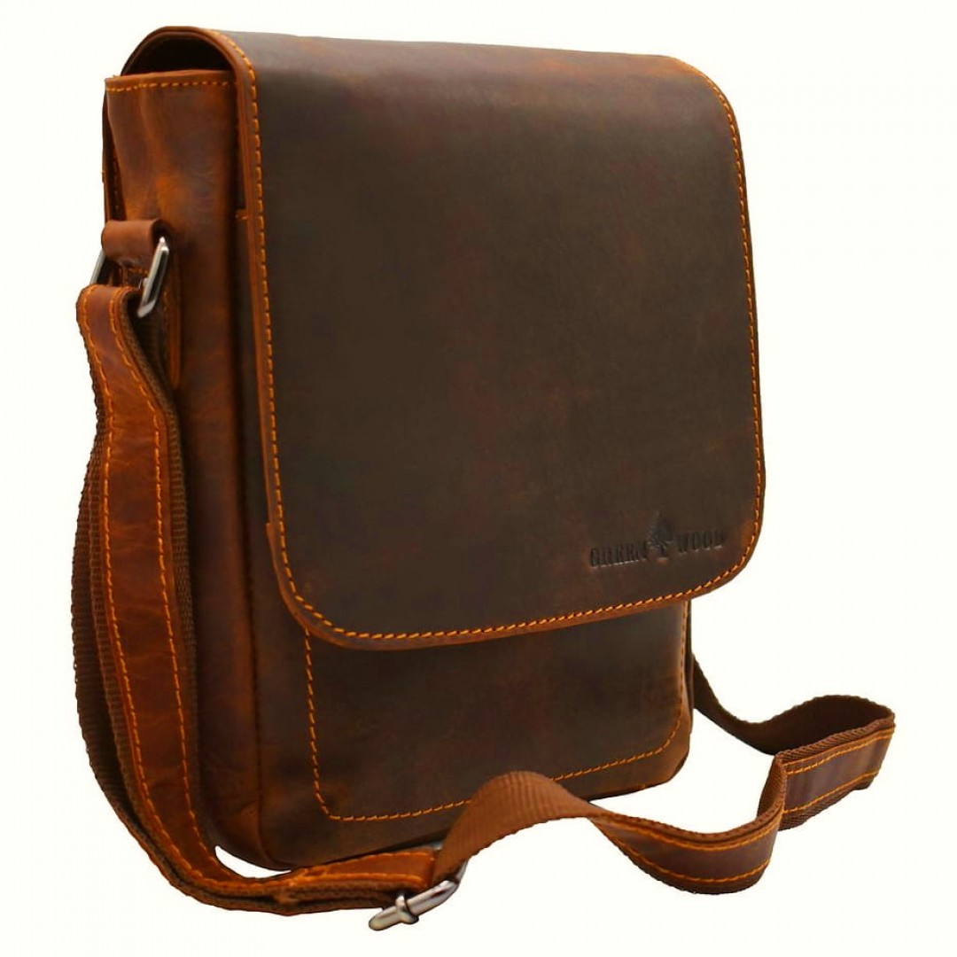 Lederschultertasche Green Wood | Alex