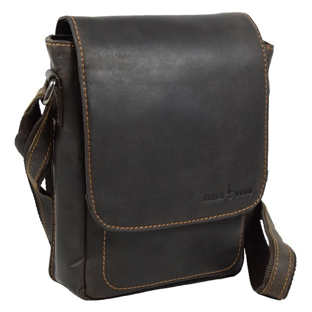 Lederschultertasche Green Wood | Alex