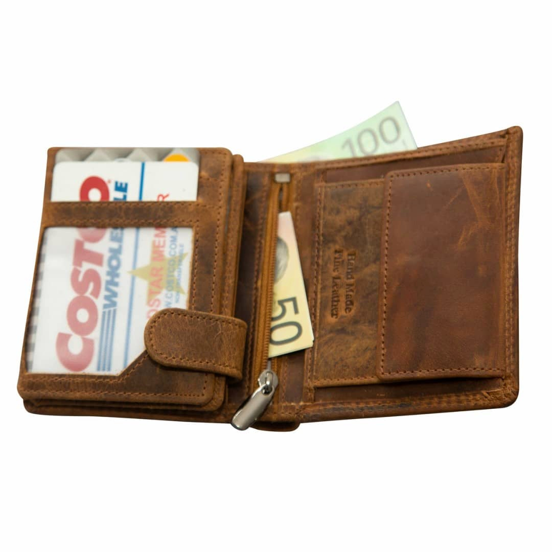 Men's leather wallet Green Wood | Oliver