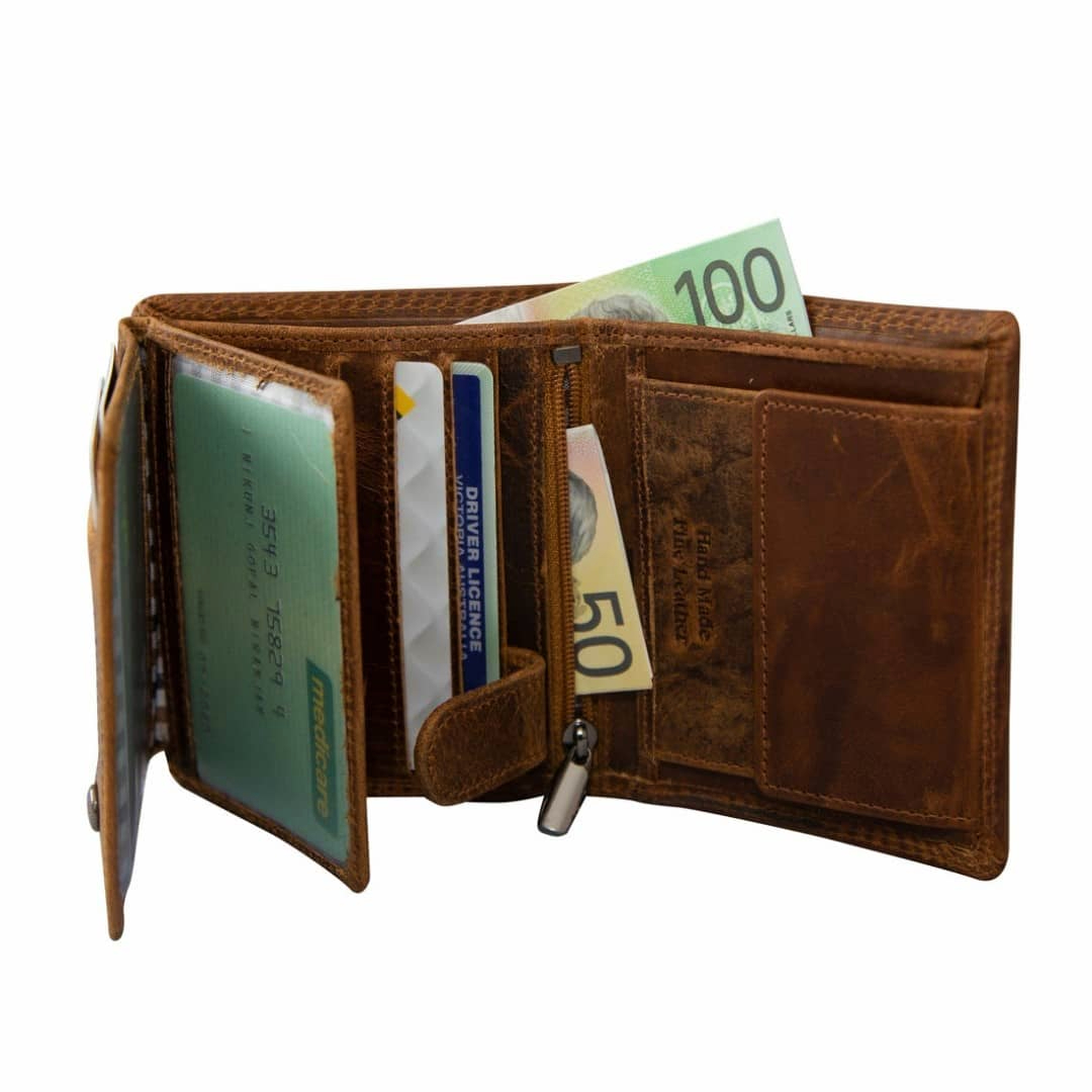 Moška usnjena denarnica Green Wood | Oliver