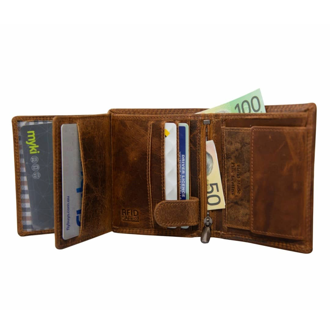 Moška usnjena denarnica Green Wood | Oliver