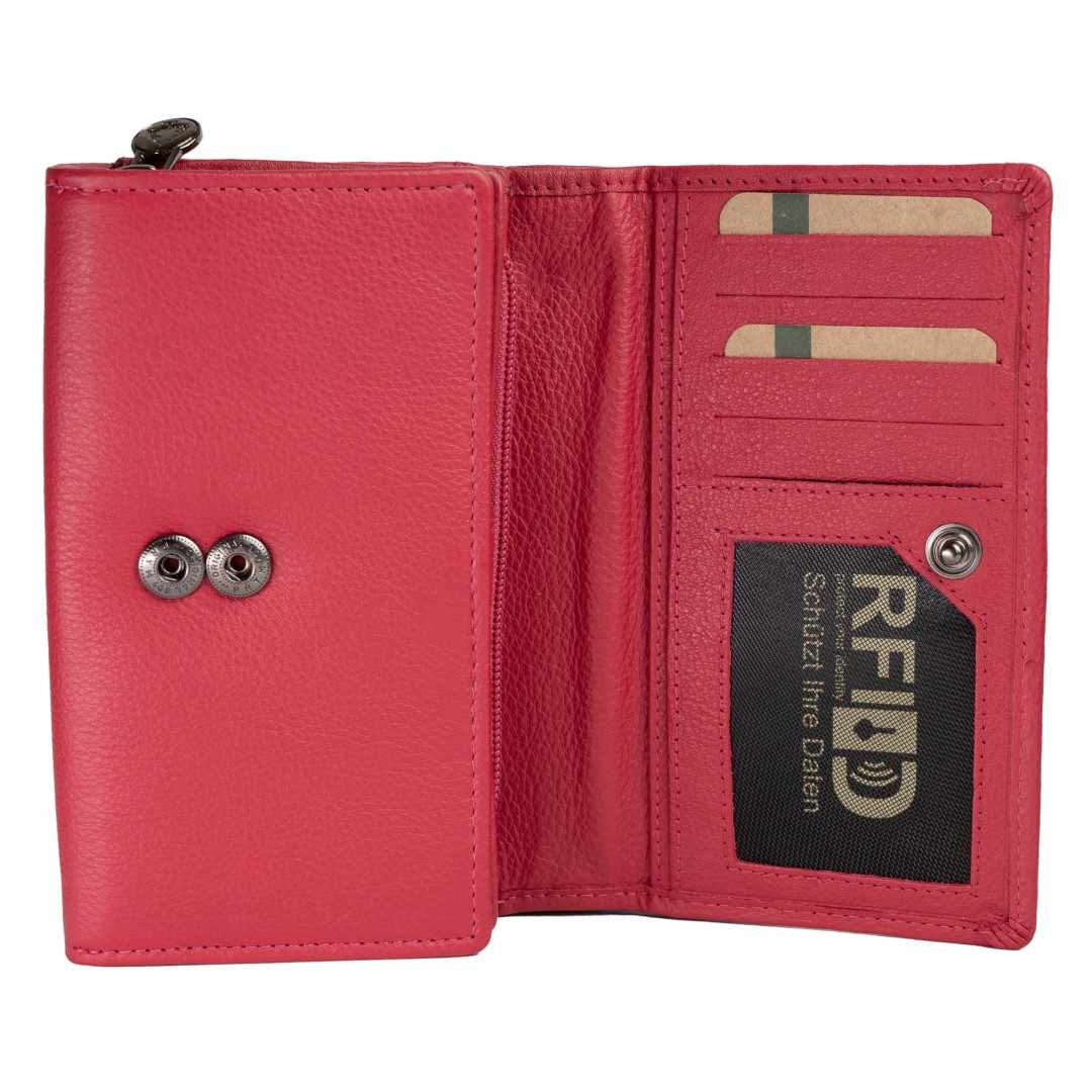 Leather wallet for women Green Wood | Elora