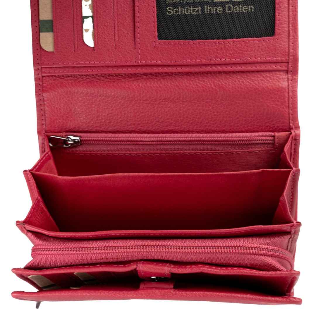 Leather wallet for women Green Wood | Elora