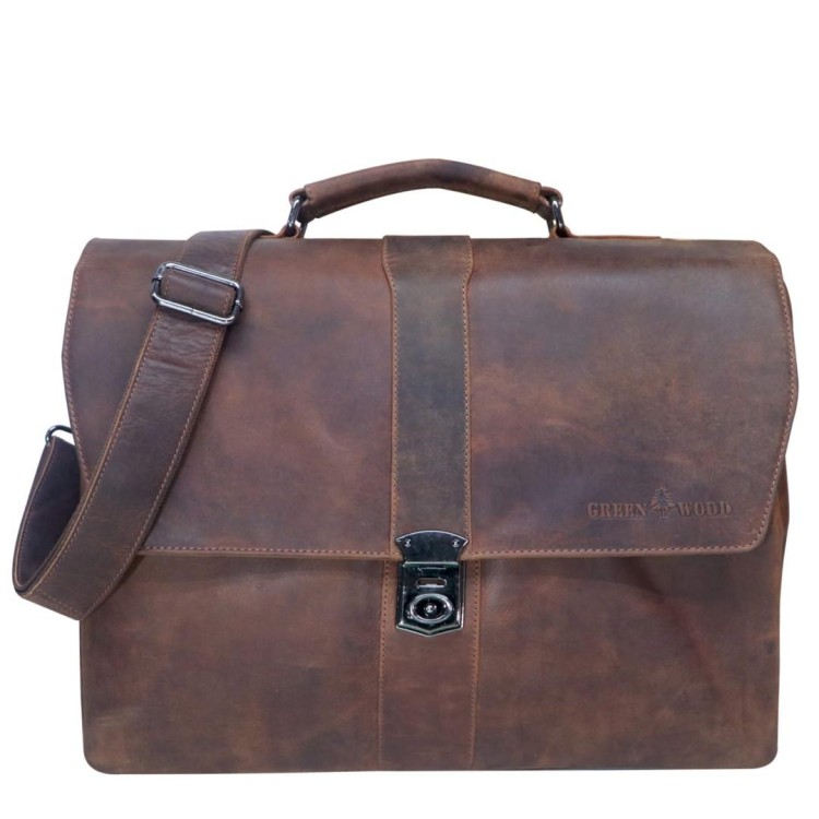Poslovna torba usnjena Green Wood | Royal