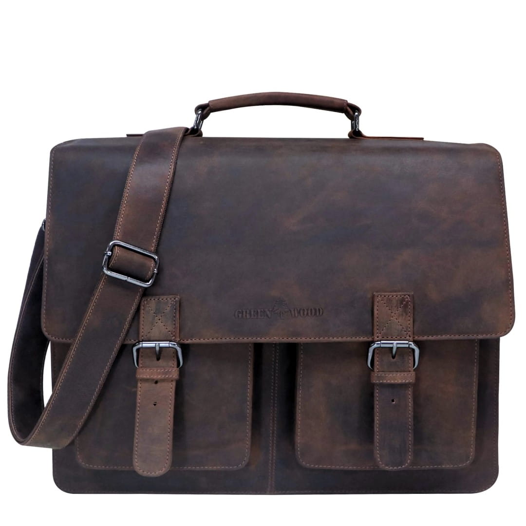 Poslovna torba usnjena Green Wood | Vinty