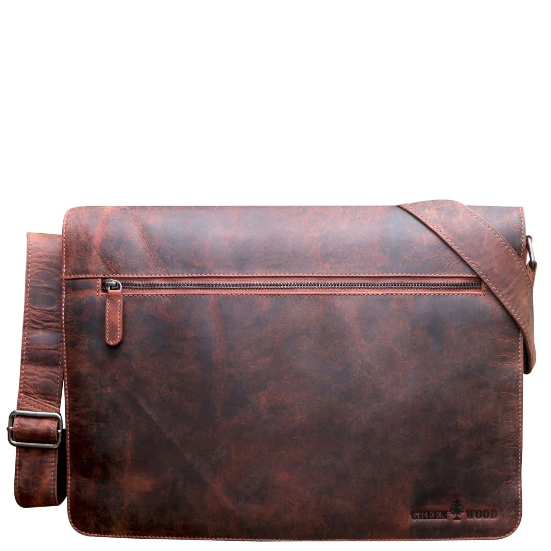 Business bag leather Green Wood | Leo