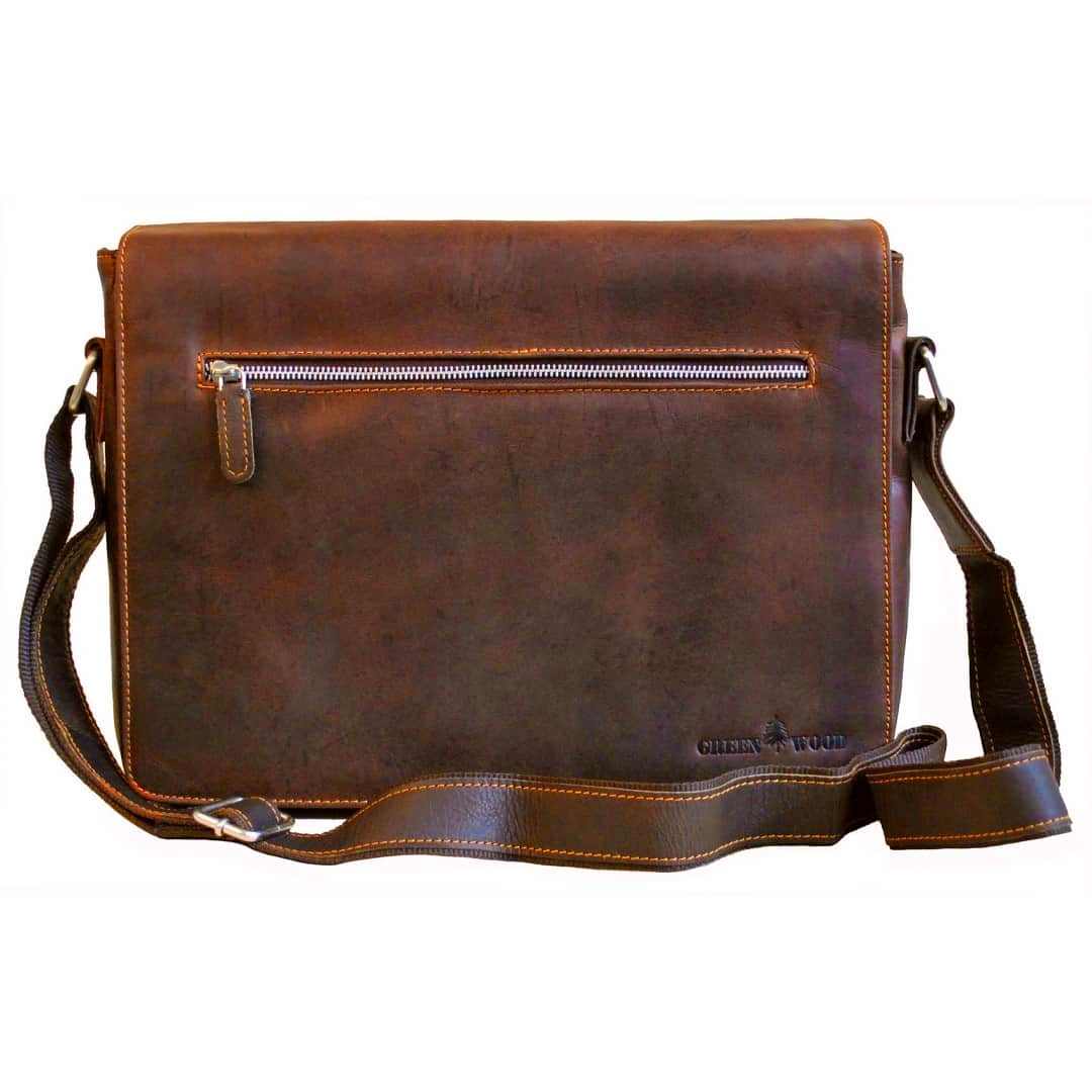 Business bag leather Green Wood | Leo