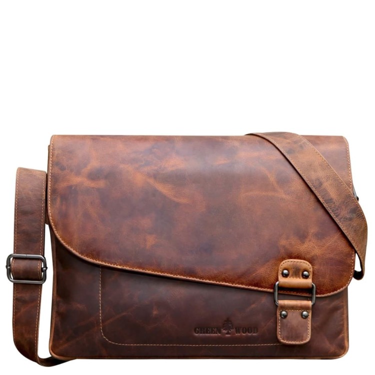 Business bag leather Green Wood | Ben