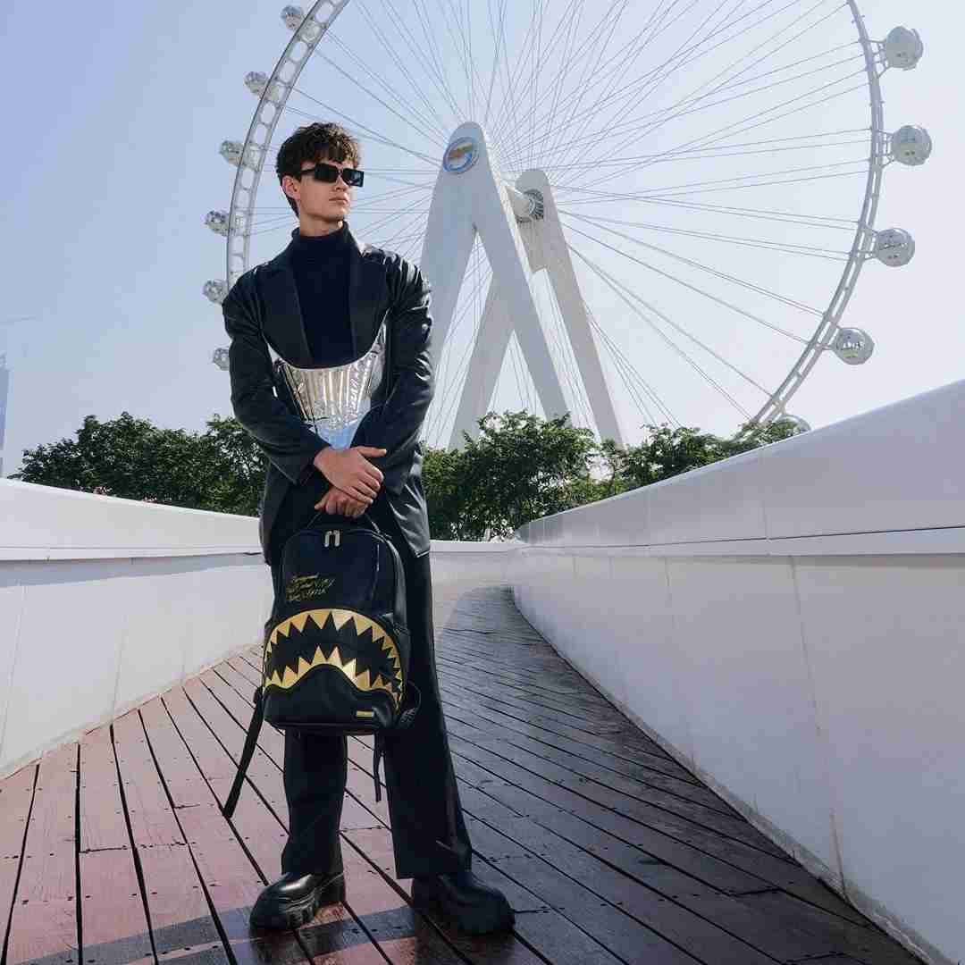 Rucksack Sprayground | Shark Central Gold Dlxsv