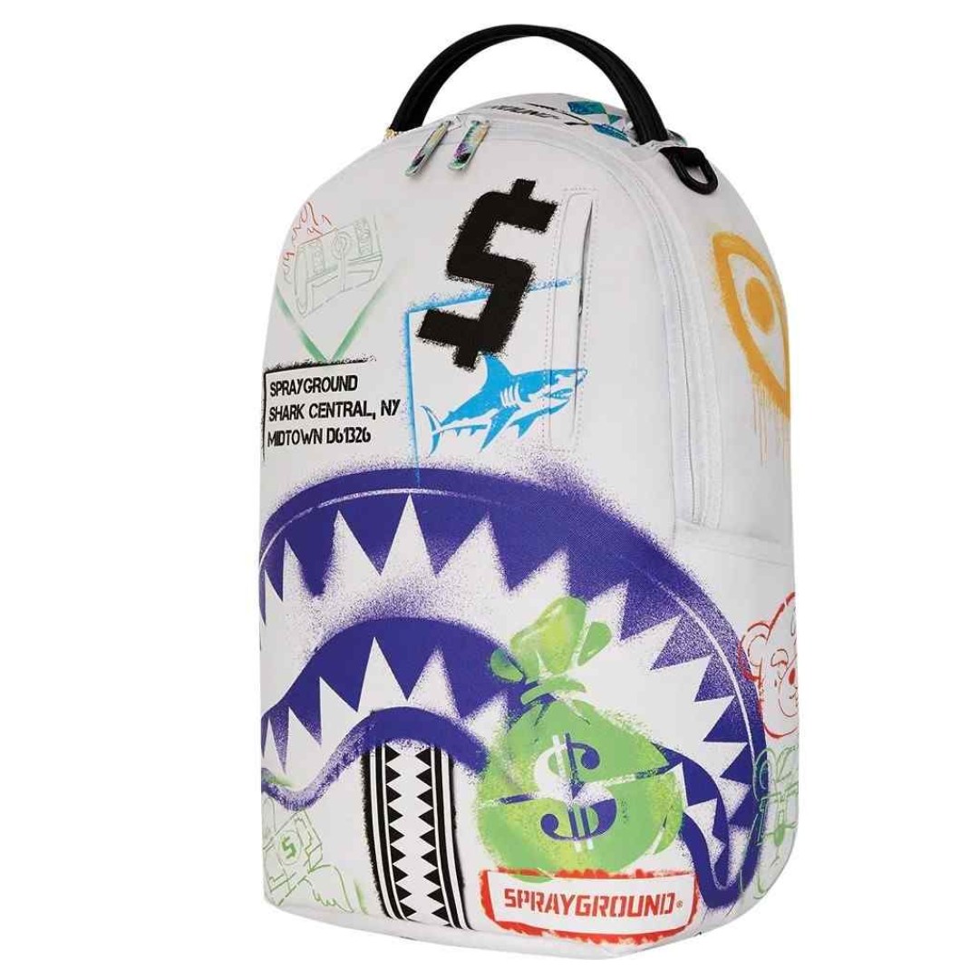 Rucksack Sprayground | Shark Central Stencils White DLXSV