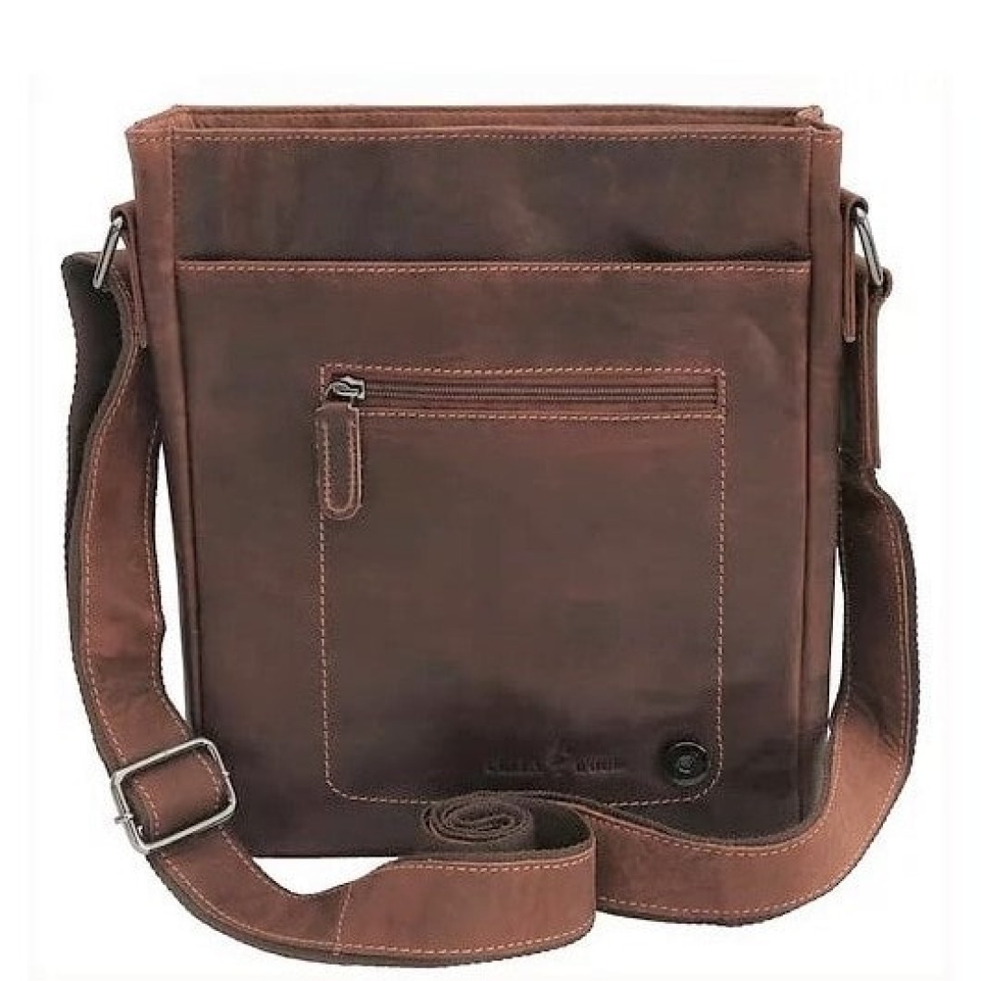 Leather shoulder bag Green Wood | Tomas