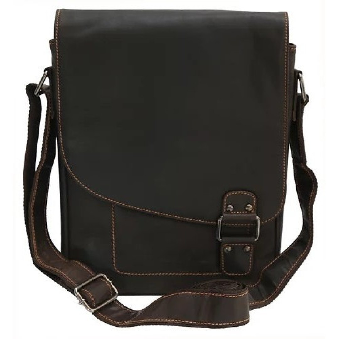 Leather shoulder bag Green Wood | Tomas