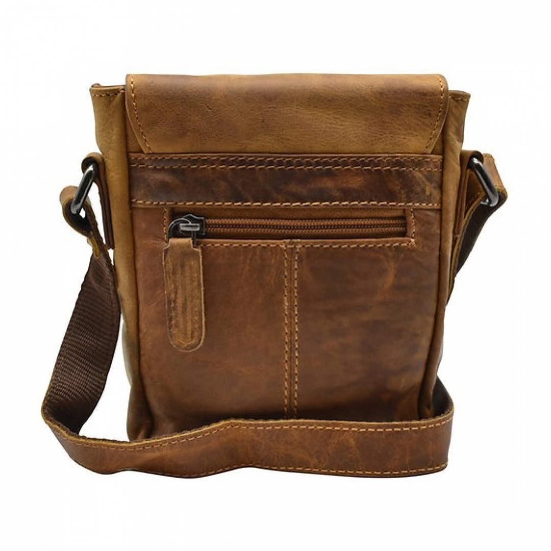 Leather shoulder bag Green Wood | Theo 