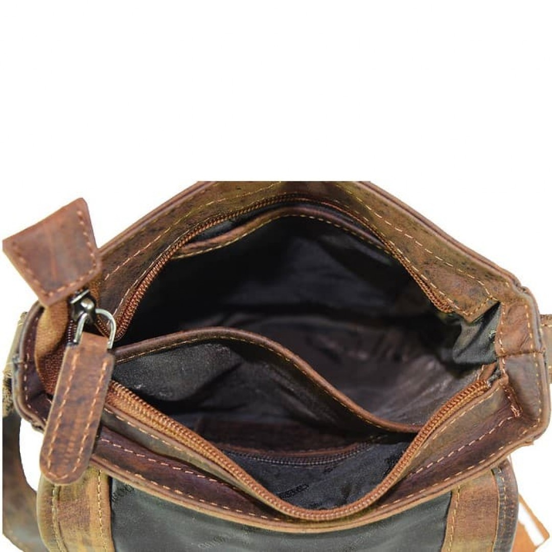 Leather shoulder bag Green Wood | Adam