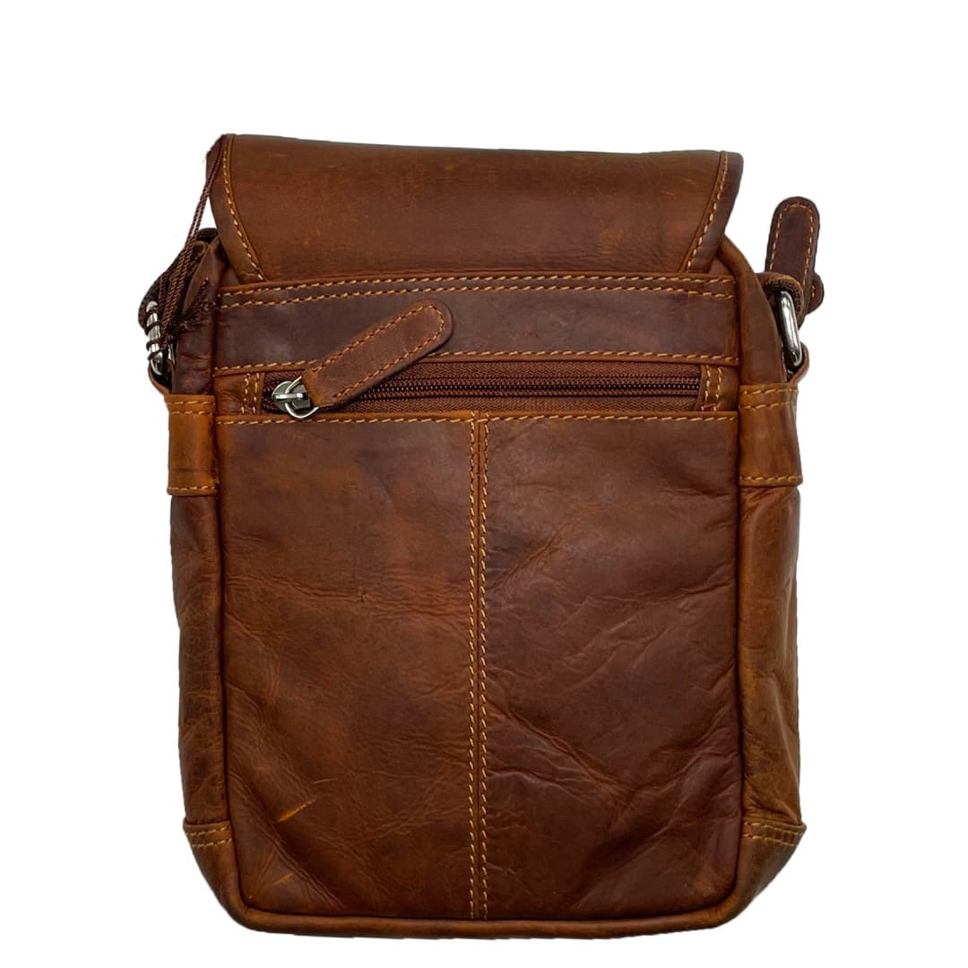 Leather shoulder bag Green Wood | Logan