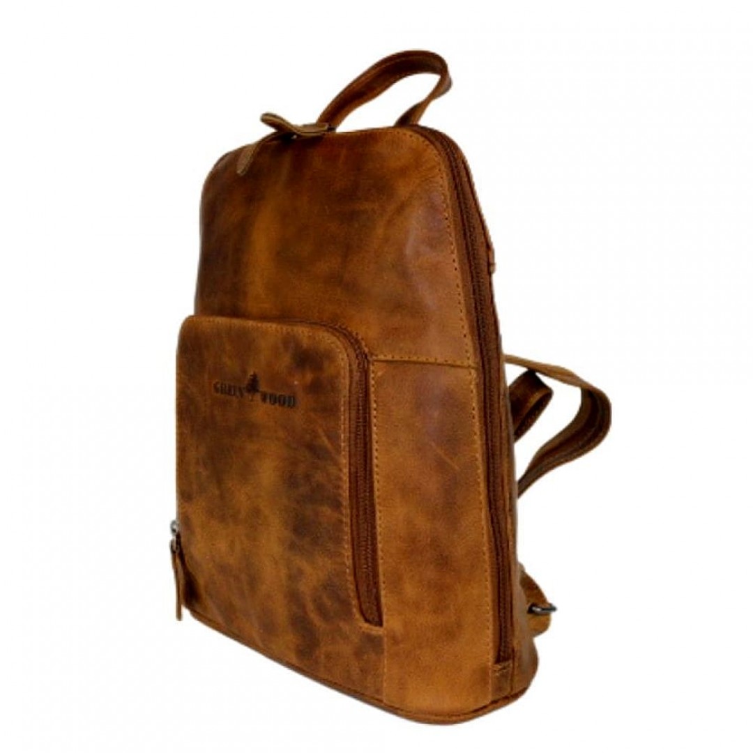 Leather backpack Green Wood | Valentina