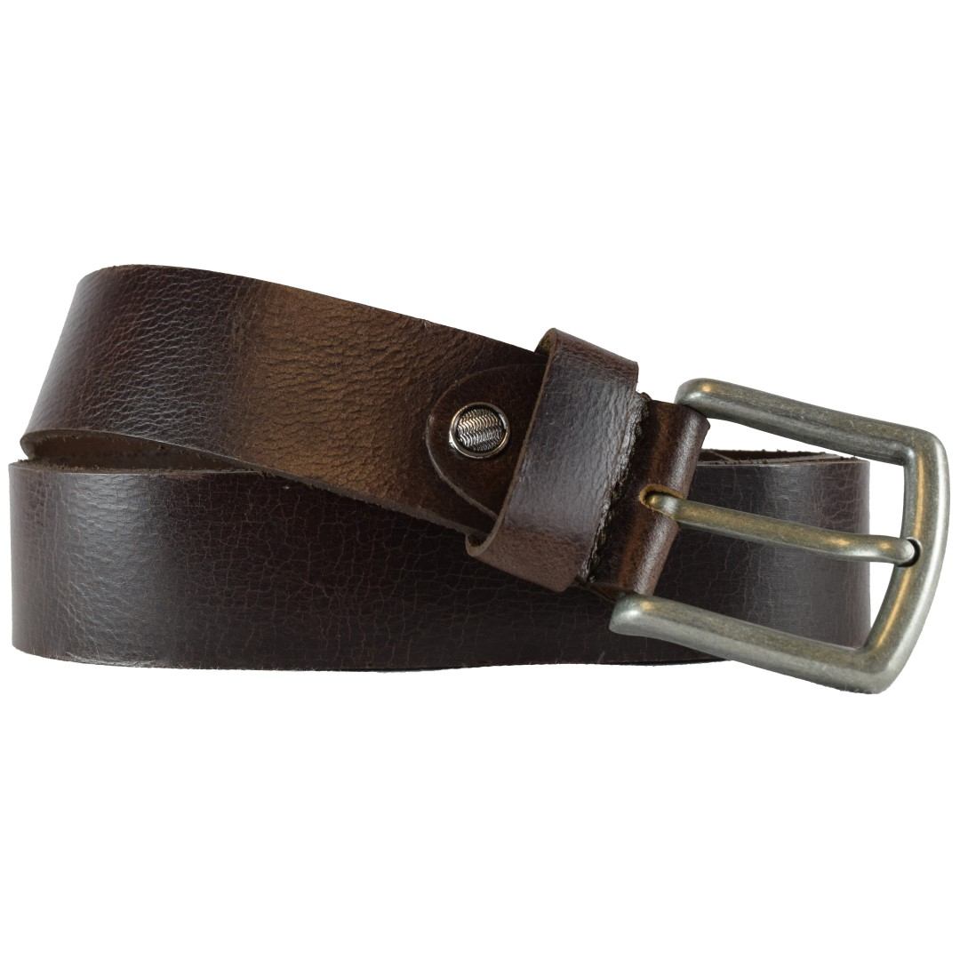 Leather belt JEANS Green Wood | Devin
