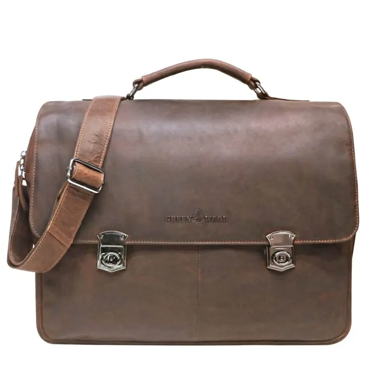 Poslovna torba usnjena Green Wood | Executive