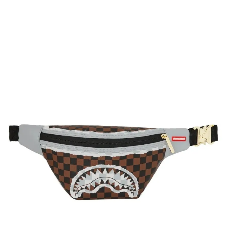 Bauchtasche Sprayground | Cream And Brown Tear Check Savvy Crossbody