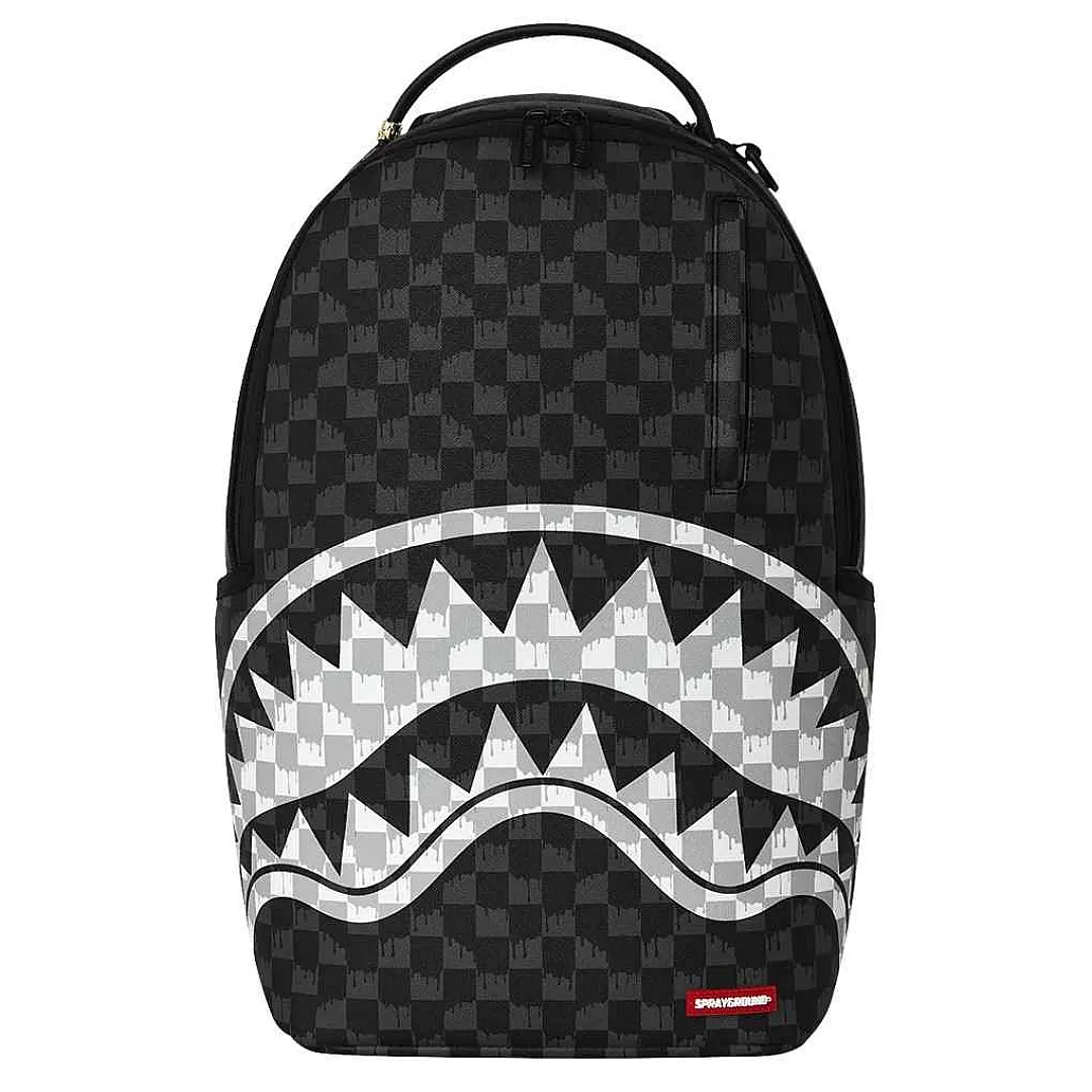 Ruksak Sprayground | Black And White Drip Check Shark