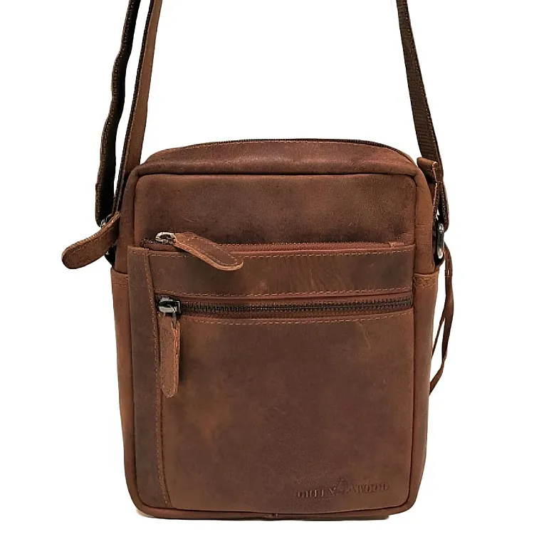 Kožna torba preko ramena Green Wood | Timeless