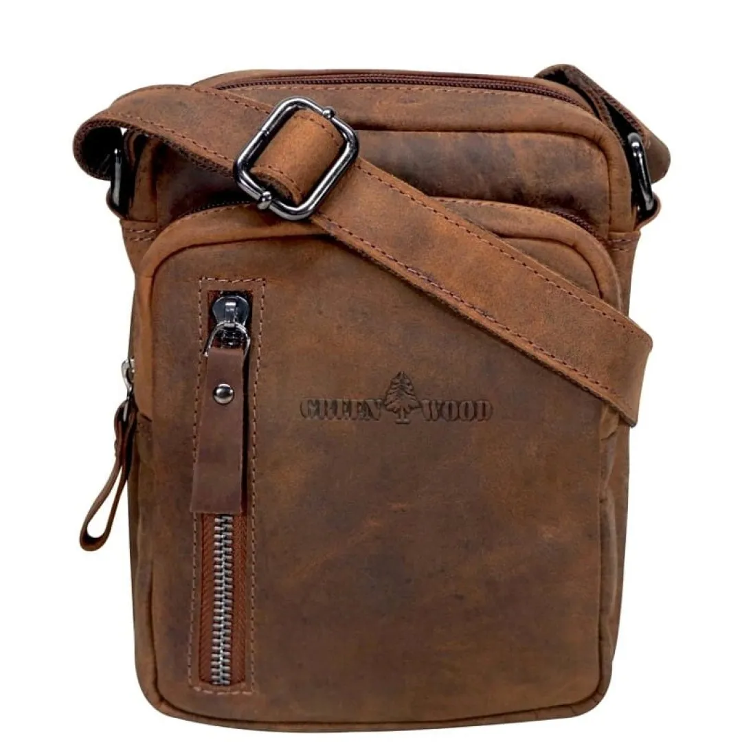 Leather shoulder bag Green Wood | Comforty