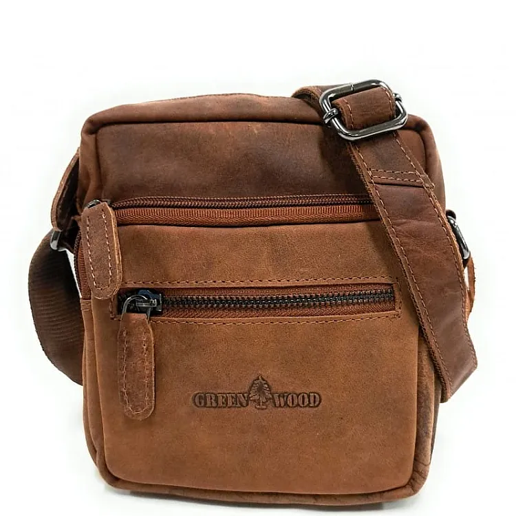 Leder schultertasche Green Wood | Benito