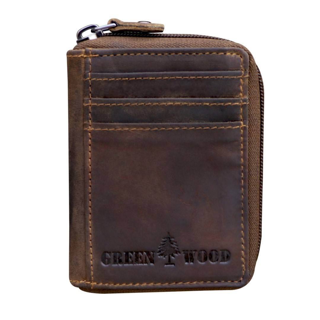 Leather case for cards Green Wood | Niky