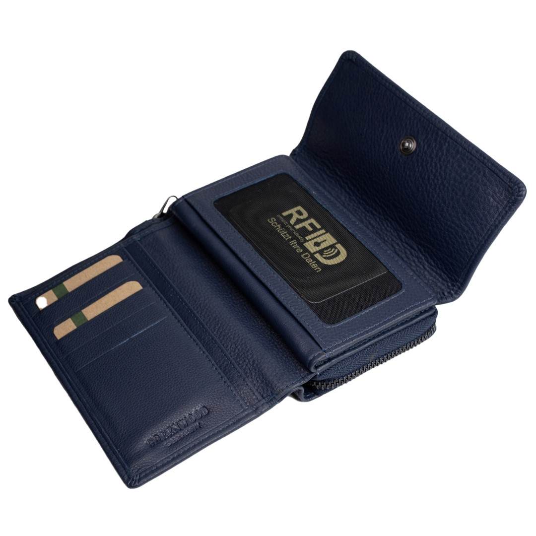 Leather wallet for women Green Wood | Sija