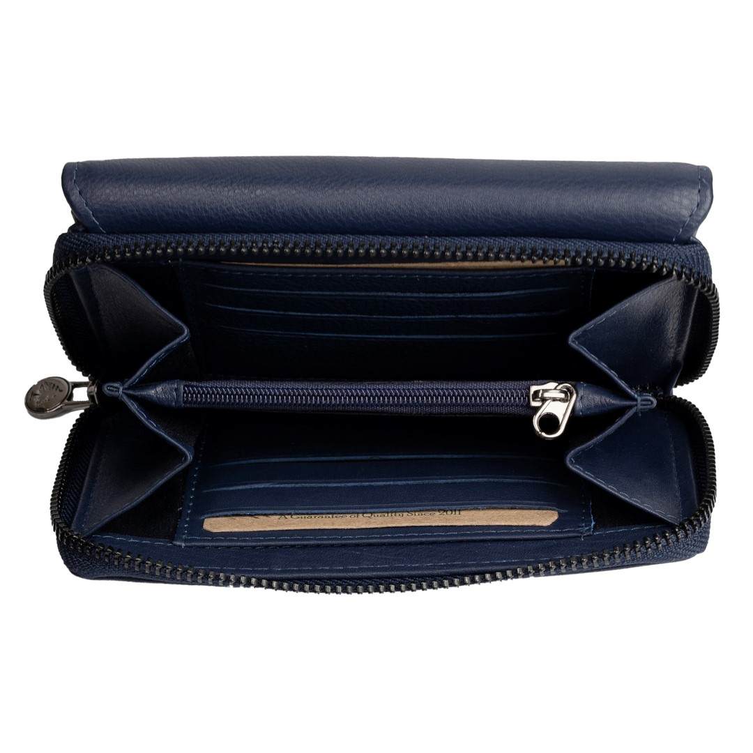 Leather wallet for women Green Wood | Sija