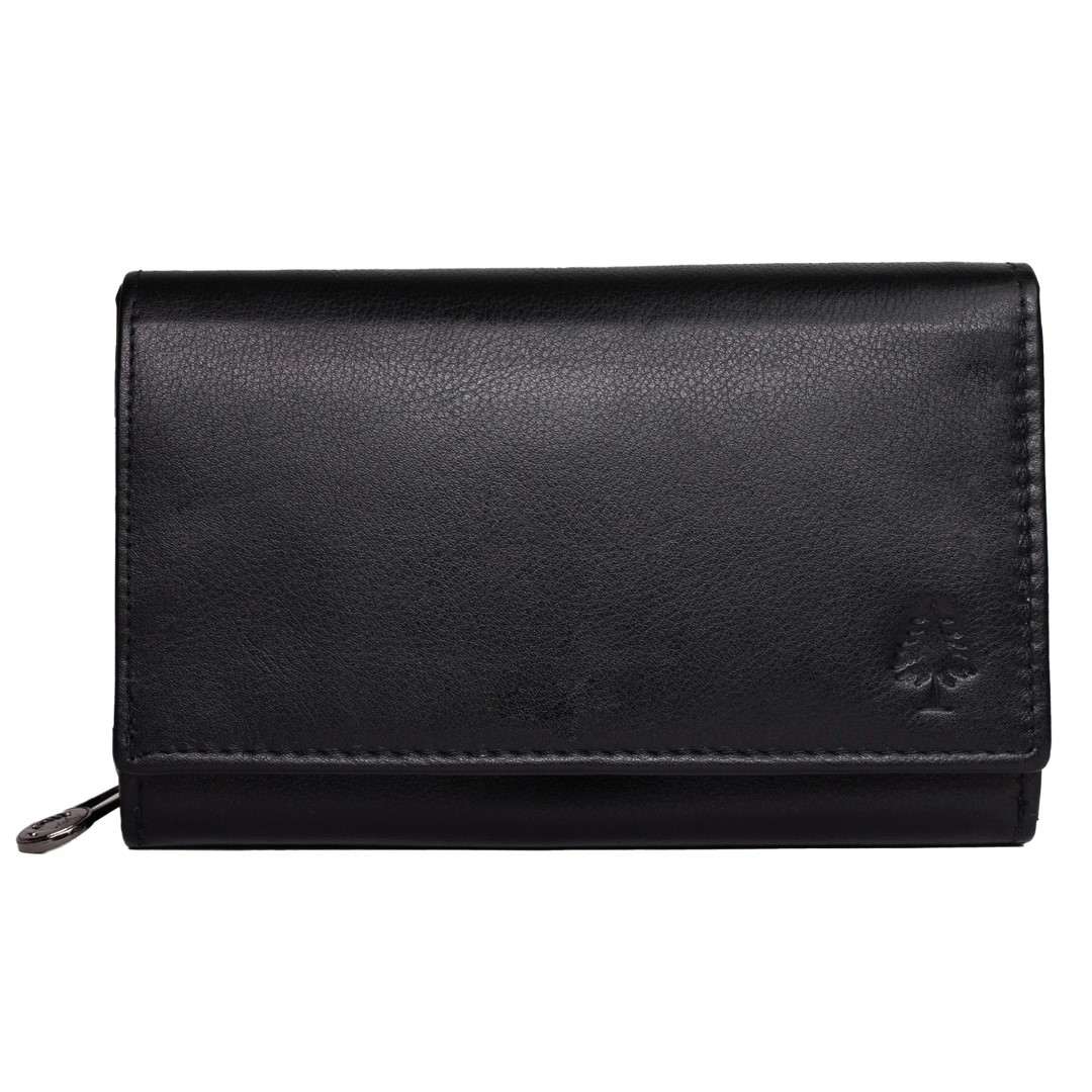 Leather wallet for women Green Wood | Elora