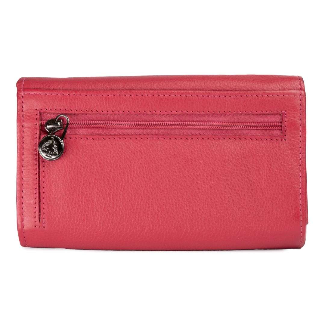 Leather wallet for women Green Wood | Elora