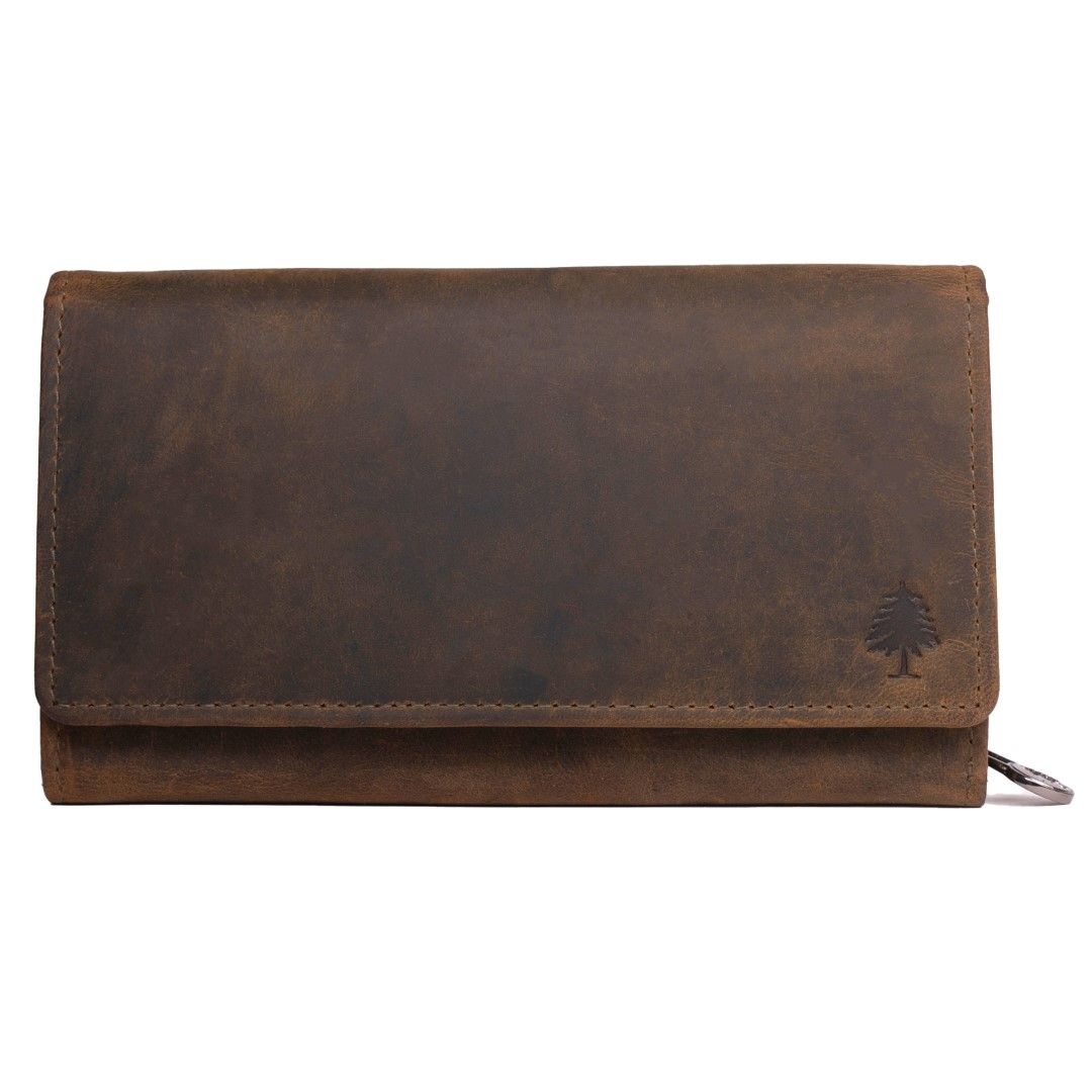 Leather wallet for women Green Wood | Sava