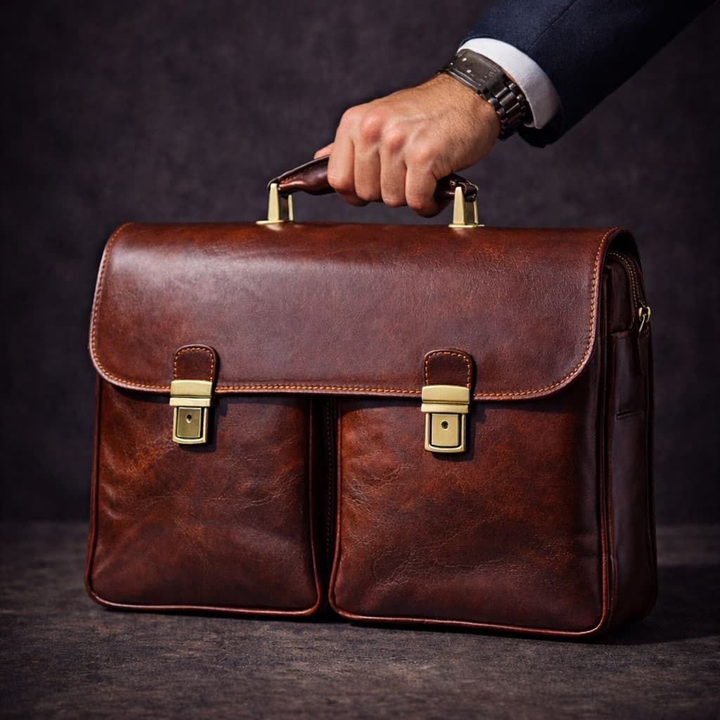 Leather business bag Optimist | Luxury