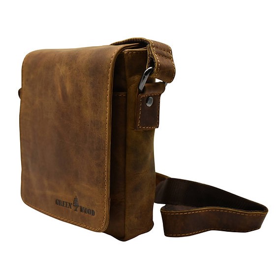 Kožna torba preko ramena Green Wood | Theo 