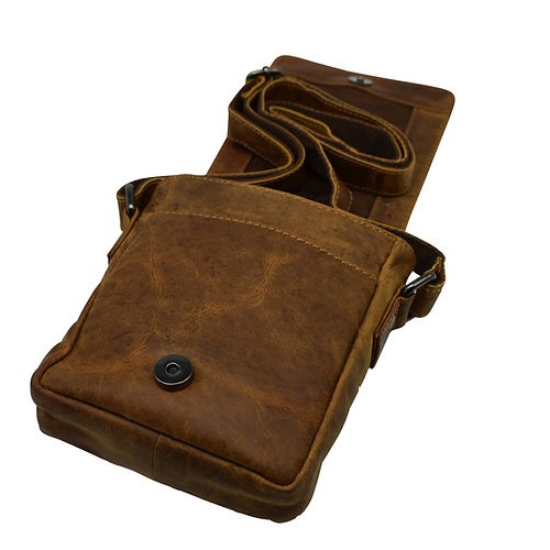 Kožna torba preko ramena Green Wood | Theo 