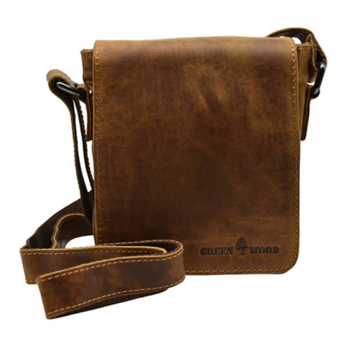 Kožna torba preko ramena Green Wood | Theo 