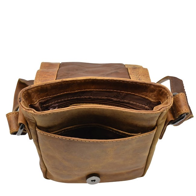 Kožna torba preko ramena Green Wood | Theo 