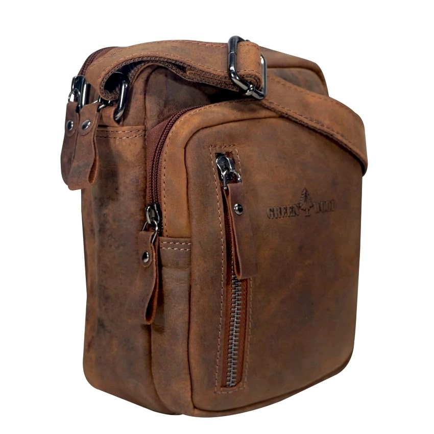 Usnjena torbica za čez ramo Green Wood | Comforty