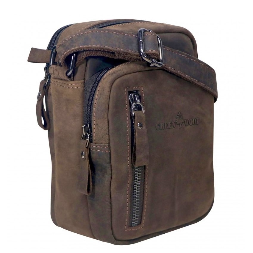 Usnjena torbica za čez ramo Green Wood | Comforty