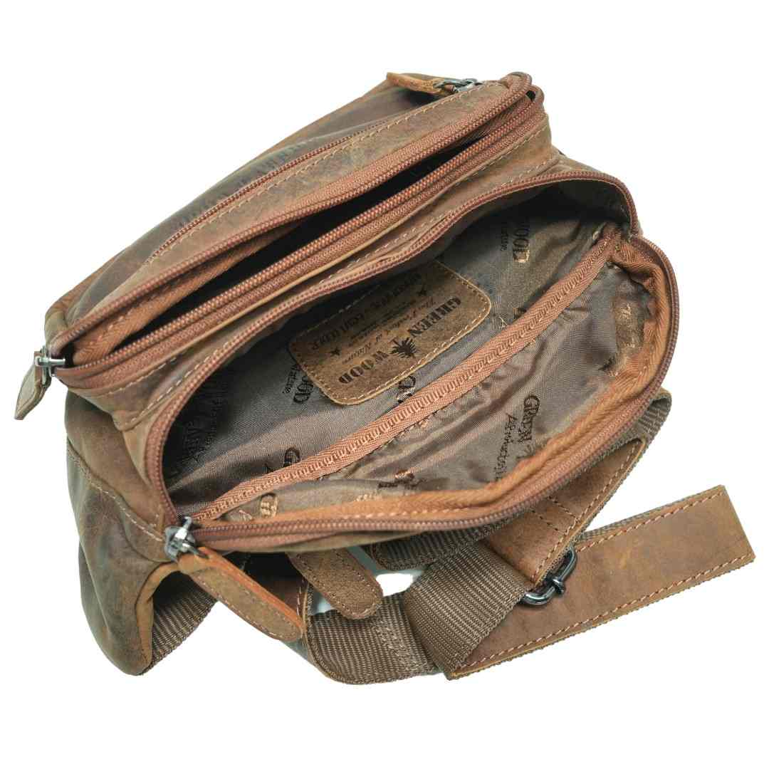 Kožna torbica oko struka Green Wood | Tian