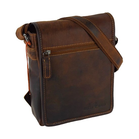 Leather shoulder bag Green Wood | Adam