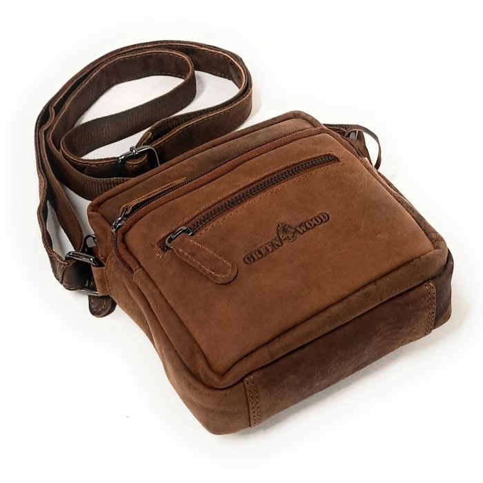 Usnjena torbica za čez ramo Green Wood | Benito