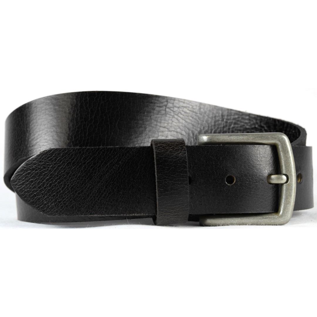 Leather belt JEANS Green Wood | Devin